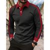 Fashion Men's Long Sleeve Polo Shirt Home Casual Comfortable Long Sleeve Button Down Top