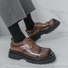 Men's Brogue Shoes Fashionable Business Casual Thick Bottom Heightening Leisure Shoes PU Leather Comfortable Spring Autumn