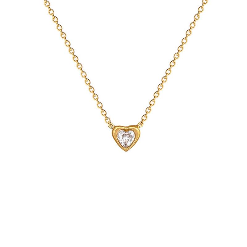 Cold Wind Love Personality Minimalist Wind Furnace Real Gold Necklace Female Collarbone Chain
