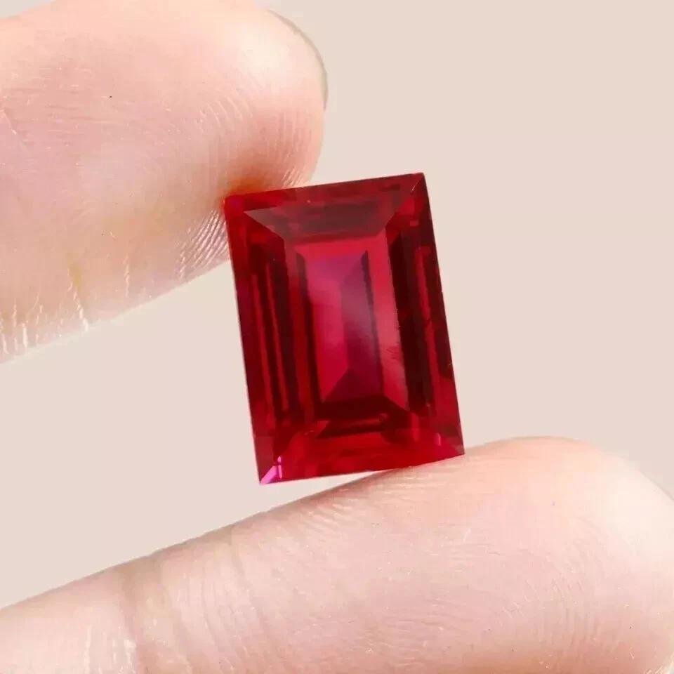 Beautiful Red Mozambique Ruby 10-12ctloose Baguette Cut Natural Loose Gemstone