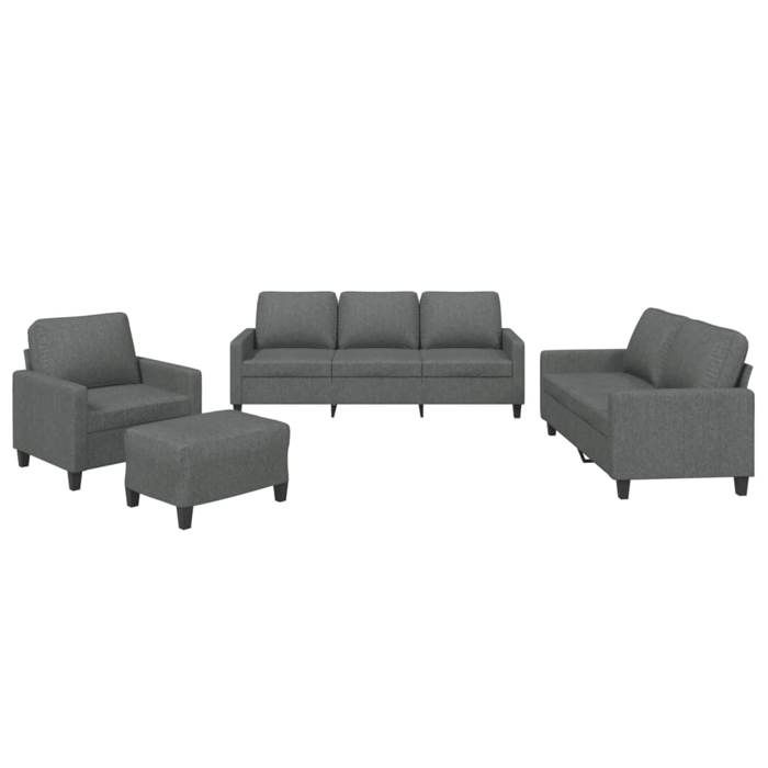 VidaXL Ensemble de Canapés avec Coussins 4 pcs, Canapés avec Accoudoirs et Dossier, Ensemble de Meubles avec Repose-pied 3201437