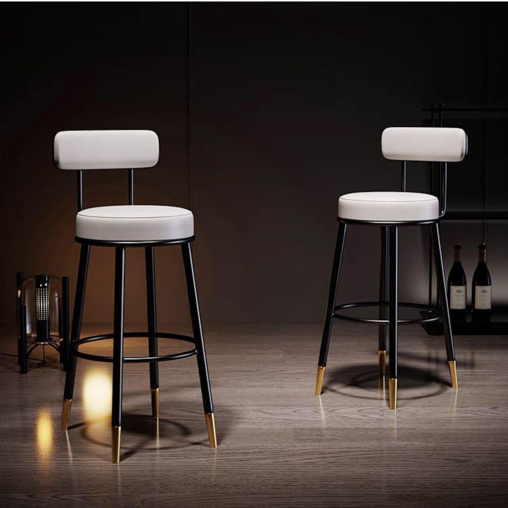 Nordic Modern High Backrest Bar Stool for Home & Coffee Shop