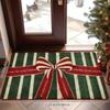 Brown Plaid Sausage Dog Beret Bath Rug Skid Resistant Absorbent Floor Mat Soft Carpet Room Decor Toilet Accent Durable