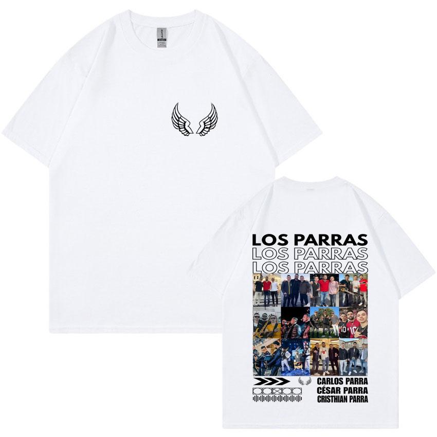 Rapper Los Parras Tour TShirts Harajuku Double Sided Print Summer Graphic Oversized Hip Hop Tshirts ONeck Cozy Men Tops Unisex