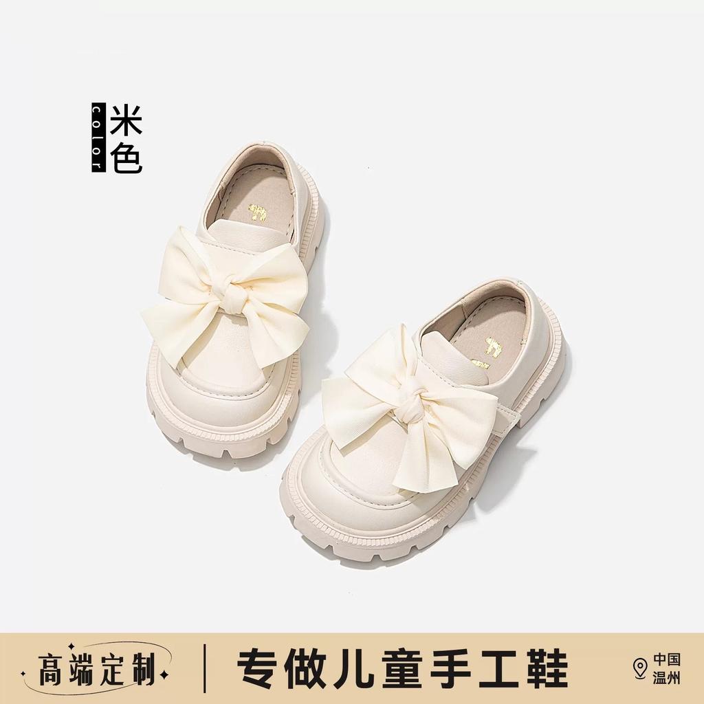 Girls Shoes Genuine Leather Children's Princess Small Leather Shoes 2025 Spring and Autumn New Lightweight Soft Sole British Style Black Single Shoes