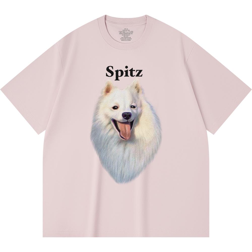 230GSM 100% Cotton T-Shirt Spitz Print Tees Funny Harajuku Style Combed Cotton Tshirt