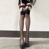 Thigh Socks Suspender Stockings Lace Knee Stockings Black Thin Lust Hottie Sexy Black Silk Bow