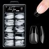 Alomd/Coffin/Square/Stiletto Fake Nail Tips Clear Acrylic False Nails 10Sizes Press On Nail for DIY Nail Extensions
