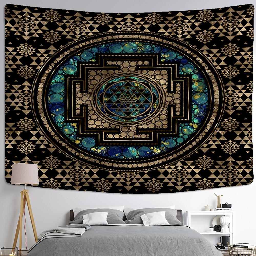 

VIKAMA Mystic Geometric Tapestry Marble Pattern Bedroom Headboard Feature Wall Living Room Decor Light Luxury Home Furnishings 74x94cm(29x37in)