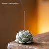 Handmade Celadon Lotus Incense Holder for Home and Tea Ceremonies