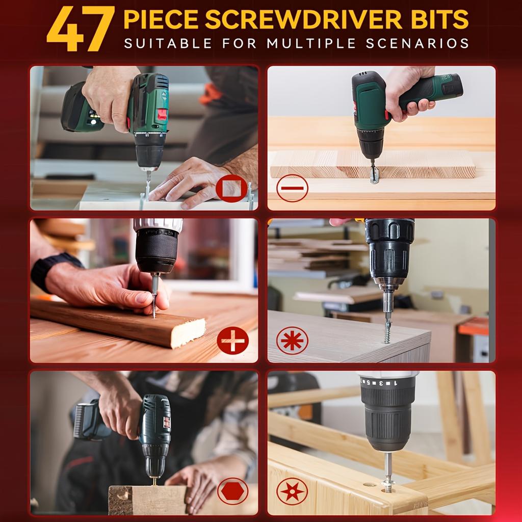 400 Pcs Drill Bit Set - Drill Bits Screwdriver Bit Set Case with Drawer,Bit Set Designed for Various Drilling&Metal Wood Masonry