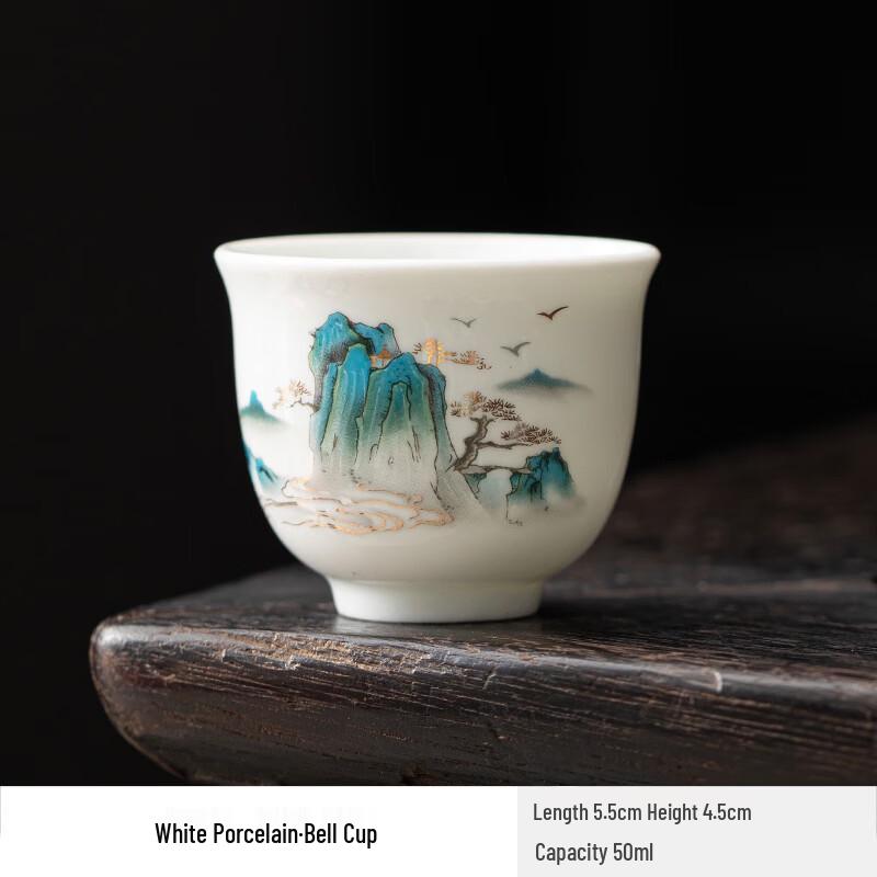 Horned Pansy White Porcelain Teacup