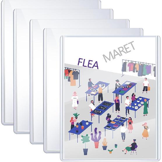 5-Pack 8.5 x 11 Inch Document-Toploaders - Premium Document Topload Holders, Crystal Clear Document Top loaders, Hard Plastic Page Sheet Protectors