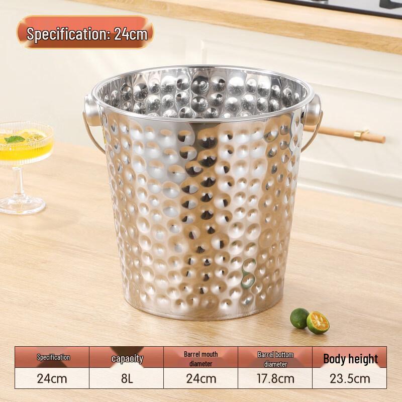 ZISIZ Commercial Stainless Steel Ice Bucket