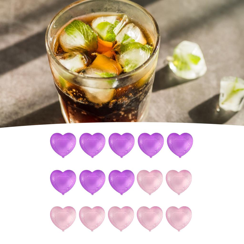 15PCS Reusable Cute Cartoon Heart Shaped Refreezable Washable Plastic S for Making Cold Drink
