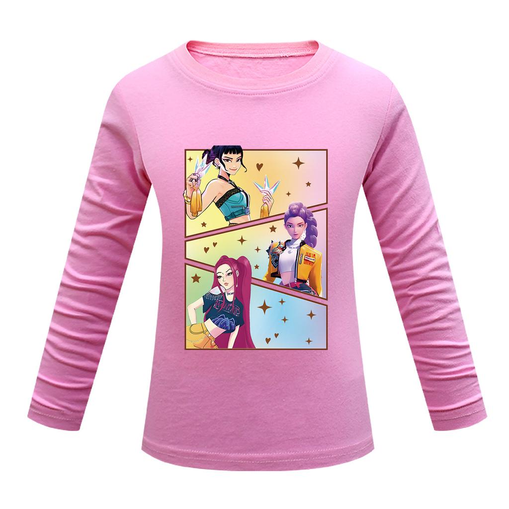 Children's Cartoon Printed Long Sleeved O-Neck T-shirt, Casual and Comfortable Base Shirt