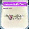 Sterling Silver Heart Arrow Stud Earrings with 6.2mm Huazi Diamond Inlays