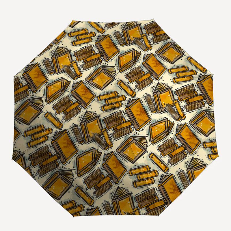 

1pc books pattern Pattern Umbrella Automatic Opening and Closing Umbrella, High quality Umbrella, Ideal Gift for Her 206