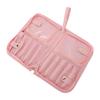 Foldable Stand Up Makeup Brushes Organizer Water Proof Large Capacity Portable Cosmetic Brush Bag for Travel Pink