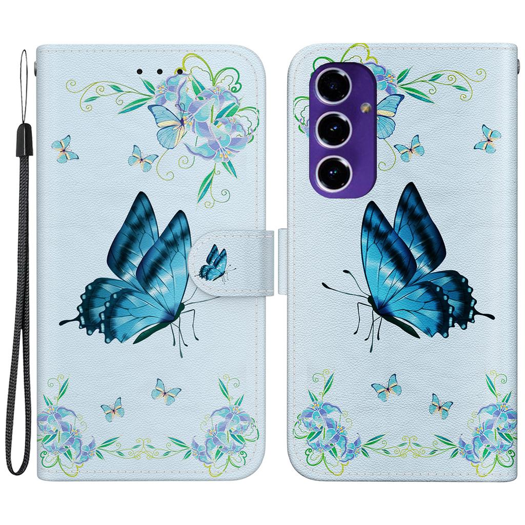 Wallet Phone Case for Samsung Galaxy S24 FE TPU+PU Leather Phone Stand Cover with Pattern Printing
