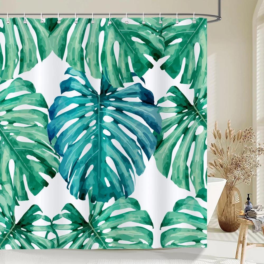 Flower Butterfly Tulip Bath Curtain Waterproof Fabric Shower Curtains Floral Leaf Bathtub Screen for Bathroom Home Decor