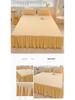 Princess Style Pure Cotton Lace Bed Skirt Set - 3 Piece Non-Slip Washed Cotton for All Seasons
