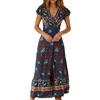 Dress Sexy V-neck Women Floral Print Summer Dress for Holiday