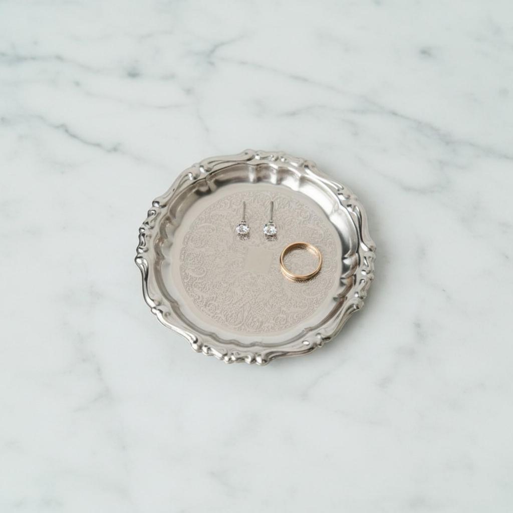 Coaster with Raised Border Silver Cup Coasters Reflective for Hosts