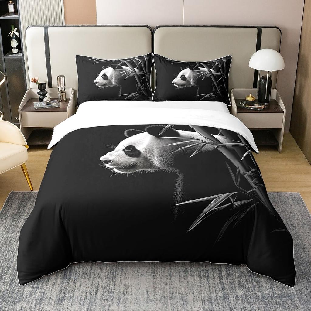 Comforter Cartoon Panda Bedding Set Adorable Animal Pattern Set Suitable For Boys And Girls Queen Size Warm Soft Breathable