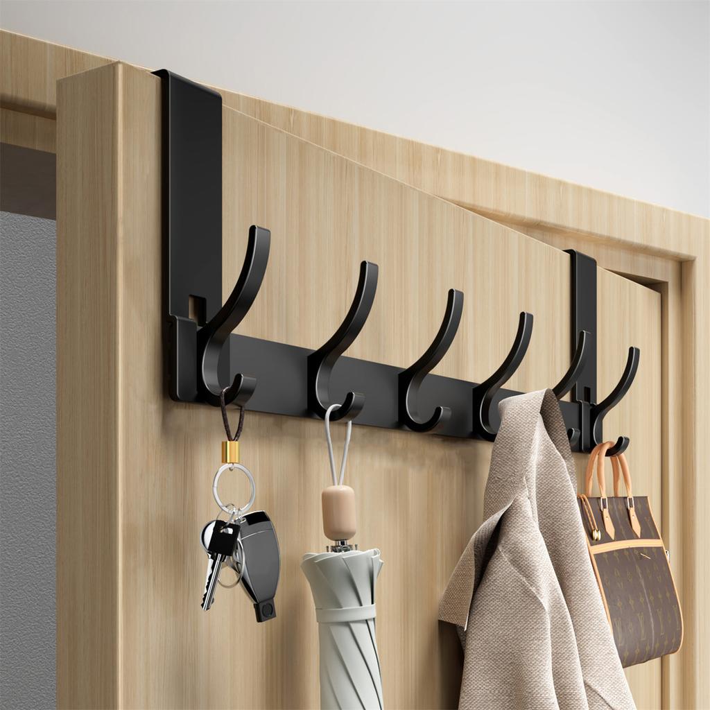 Premium Over The Door Hook Adjustable Metal Aluminum Wall Hook for Kitchen Cabinets Wardrobes
