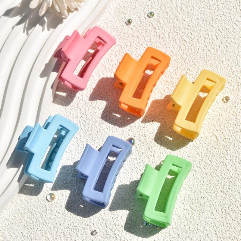 

Набор из 6 прямоугольных маленьких крабиков для волос Макарон, матовый, из матового пластика, маленький крабик, заколка для челки, заколка для секущихся волос, милый Макарон, сладкий крабик