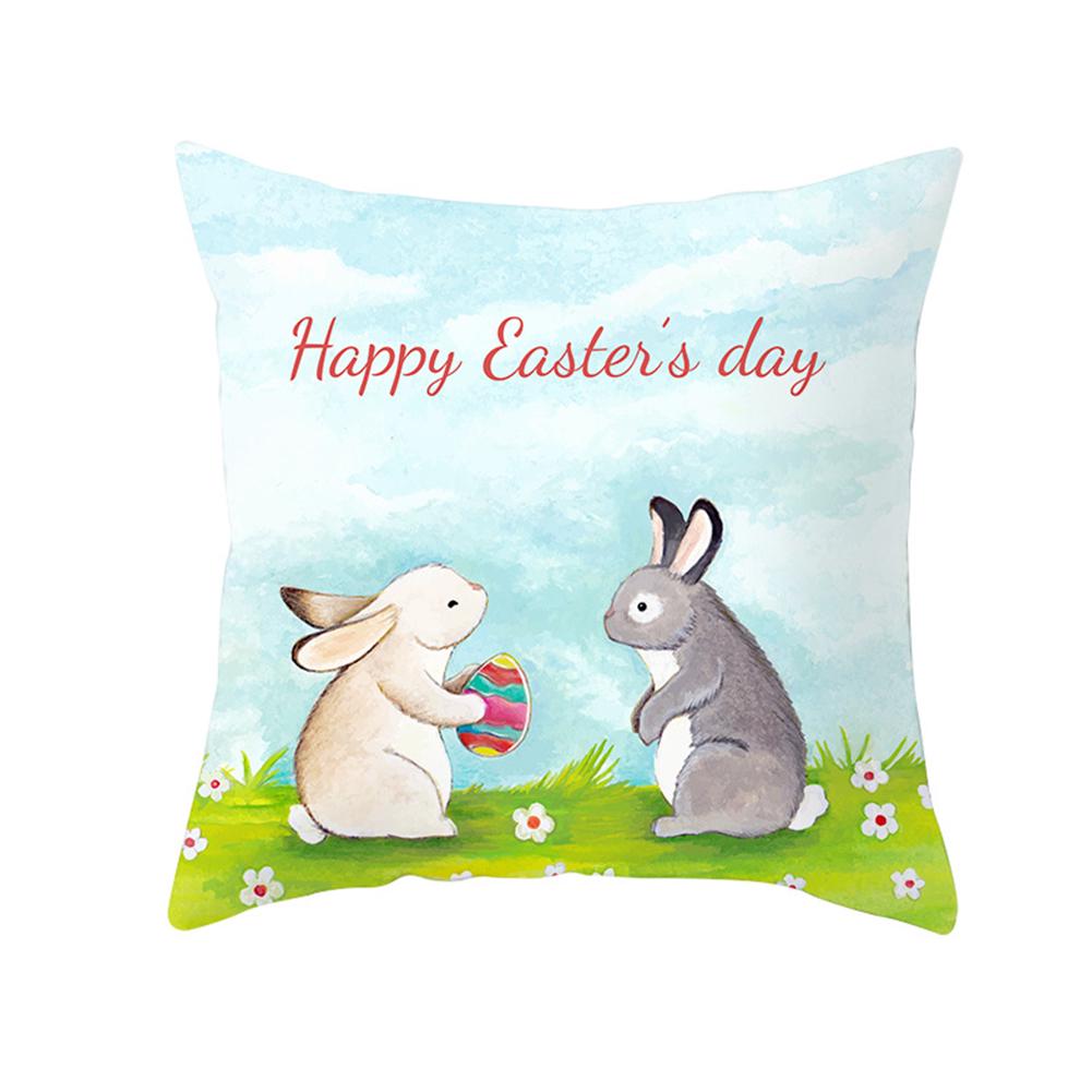18'' Spring Easter Bunny Flower Egg Pillow Case Couch Cushion Cover Home Decor 18'' Spring Easter Bunny Flower Egg Pillow Case Couch Cushion Cover Home Decor