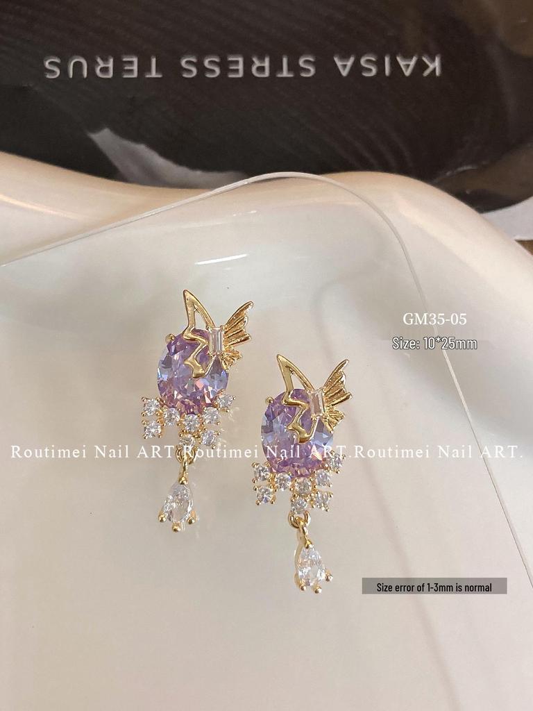 Luxury Zircon Bow Heart Pendant Nail Art Rhinestones – Exquisite, Shiny, and Elegant