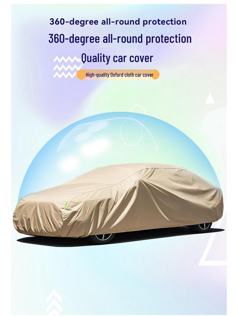 In-Stock 210D Oxford Full Car Cover - Sun & Rain Protection, Dust Resistant