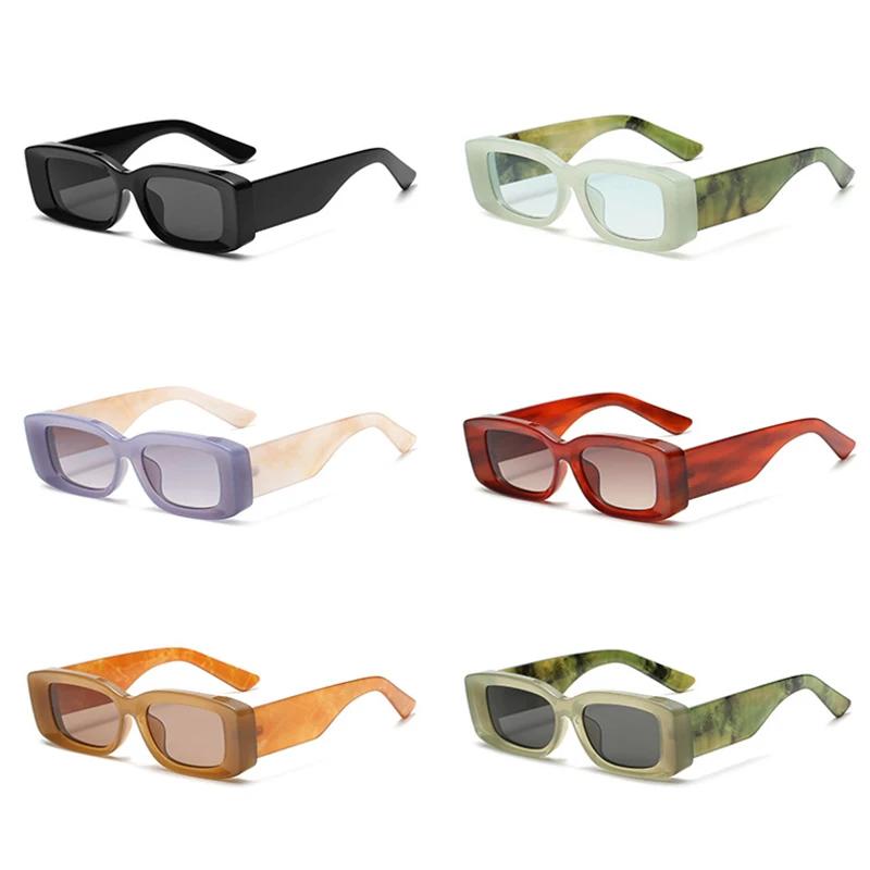 JNPCX Fashion Rectangle Jelly Color Women Sunglasses Retro Men Gradient Shades UV400 Sun Glasses