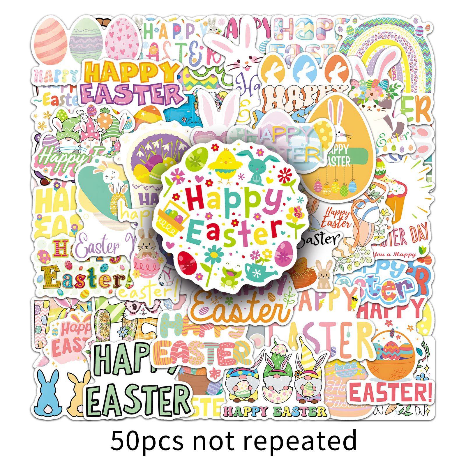 

50 Easter Graffiti Stickers Personalized Cartoon Holiday Decoration Mobile Phone Water Cup Suitcase Stickers