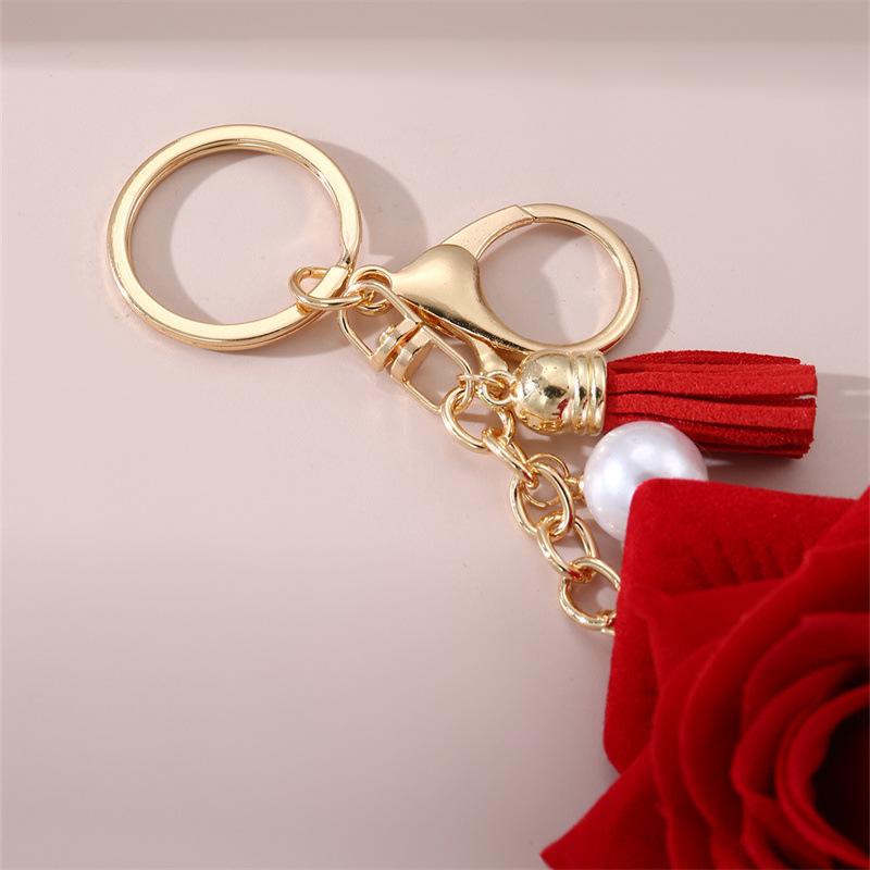 Multi- Rose Tassel Pearl Pendant , Fashionable and Elegant Bag Decor Accessories, Car , Gifts for Girls Bag Charm