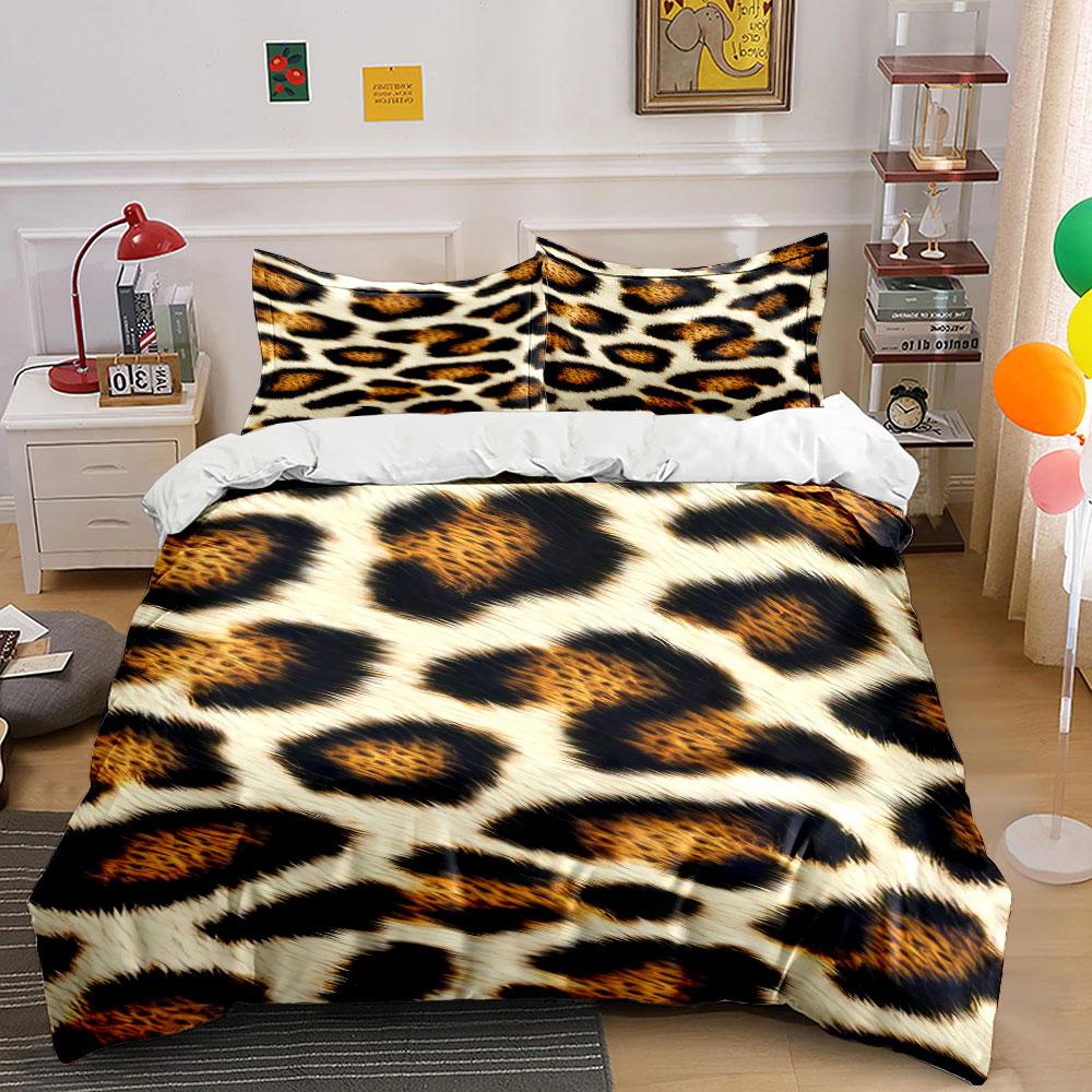 Leopard print spotted pattern. Bedding sets Duvet cover sets Duvet covers Pillowcases(1*Duvet Cover 2*Pillowcases without duvet insert)