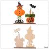 Halloween Wooden Ornaments With Pumpkin Bat Skull Halloween Party Horror Props For Trick Or Treat Party Decor