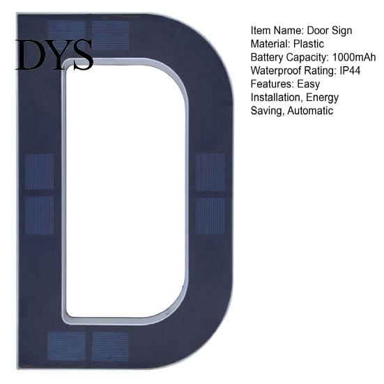 Outdoor House Number Light Solar Address Sign, LED Lighted for Waterproof Sign Outdoor, Auto On/Off, Garden Door Decoration Warm