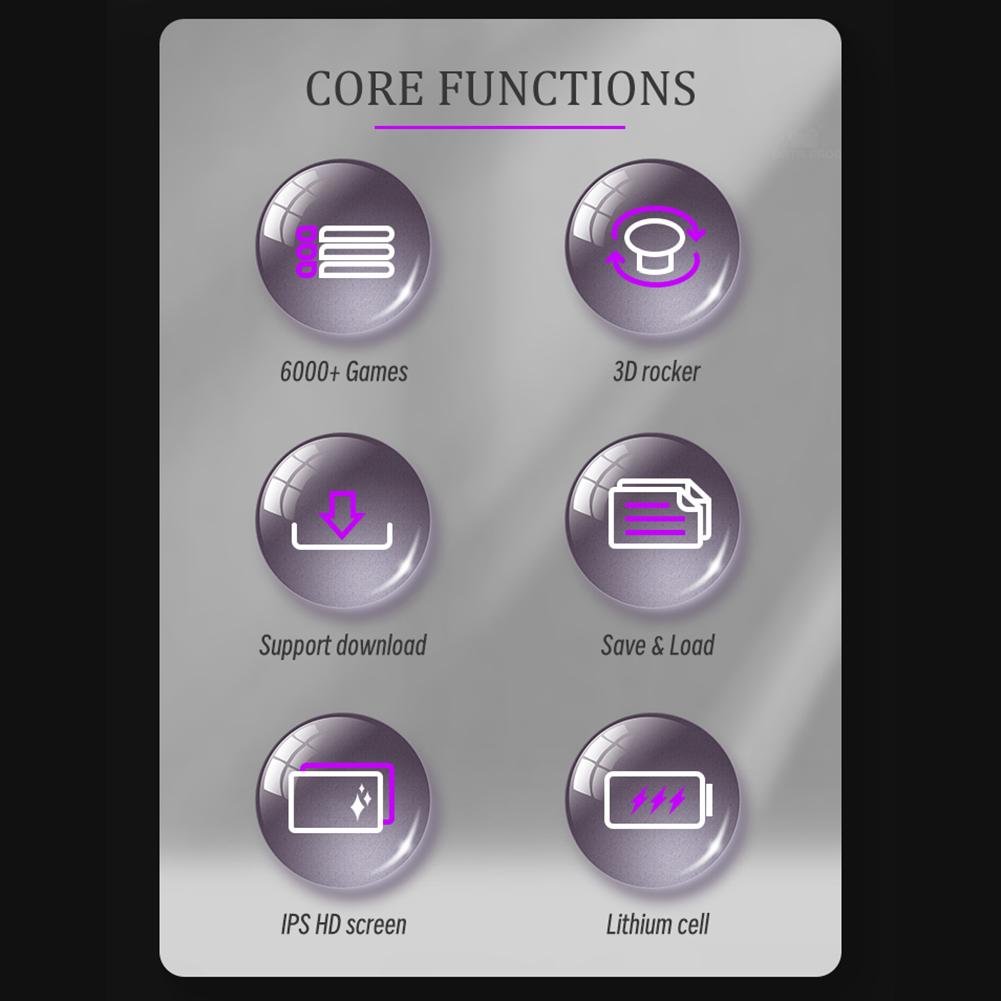 3 Inch Game Console With Rocker Handheld Game Console Comfortable Grip Type-C Charging HD IPS Screen Birthday Gift for Children