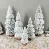 Mini Christmas Tree Ornaments White Snow Cedar Xmas Tree Table Decorations For Home New Year Party Kids Gifts(No Lights)