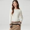 Women's Color Block Fair Isle Cashmere Sweater: Autumn/Winter 2026 Round Neck Versatile Pullover