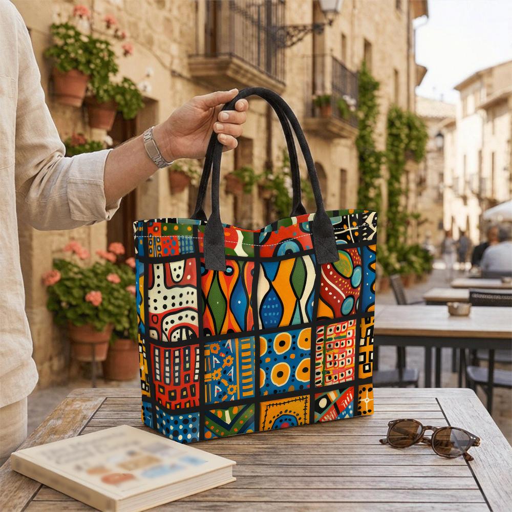 Boho Print Tote Bag Large Casual Shoulder Bag for Daily Travel Shopping