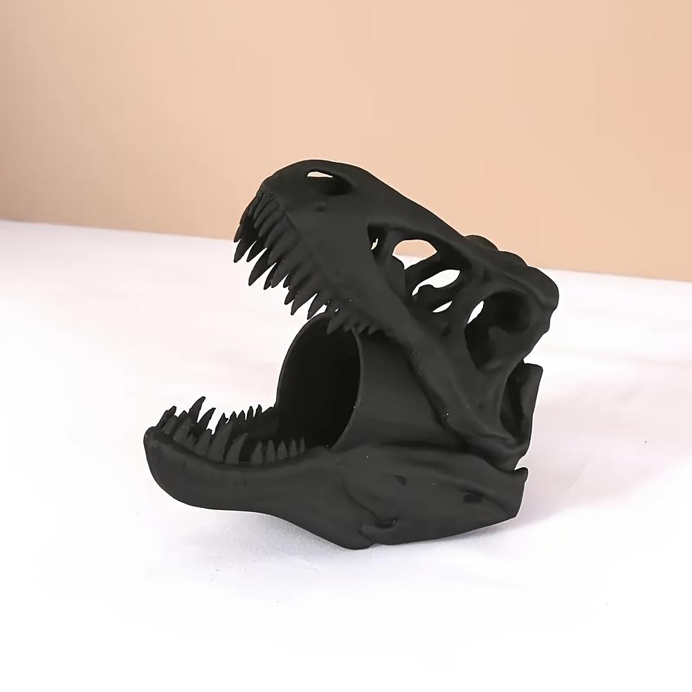 3D Printed Skull Pen Holder, Dinosaur Skull Pen Holder and Makeup Brush Holder, Unique Desktop Storage Organizer Home Decoration