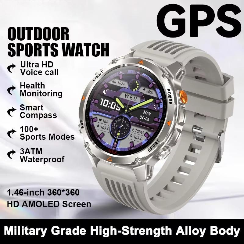 2026 T-Rex 3 Ultra Reloj Inteligente GPS 30ATM Impermeable Brújula GNSS de Doble Banda Grado Militar Cristal de Zafiro Llamada Batería Larga Reloj Inteligente para Hombre de Exterior