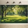 2D Green Park Background Cloth Sunny Forest Lawn Nature Party Backdrop Banner