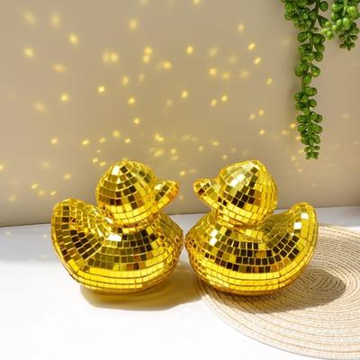 Desktop Disco Mirror Decorative Duck Mirror Glass Home Decor Disco Decoration Duck Disco Ornament Disco Ball Duck Home