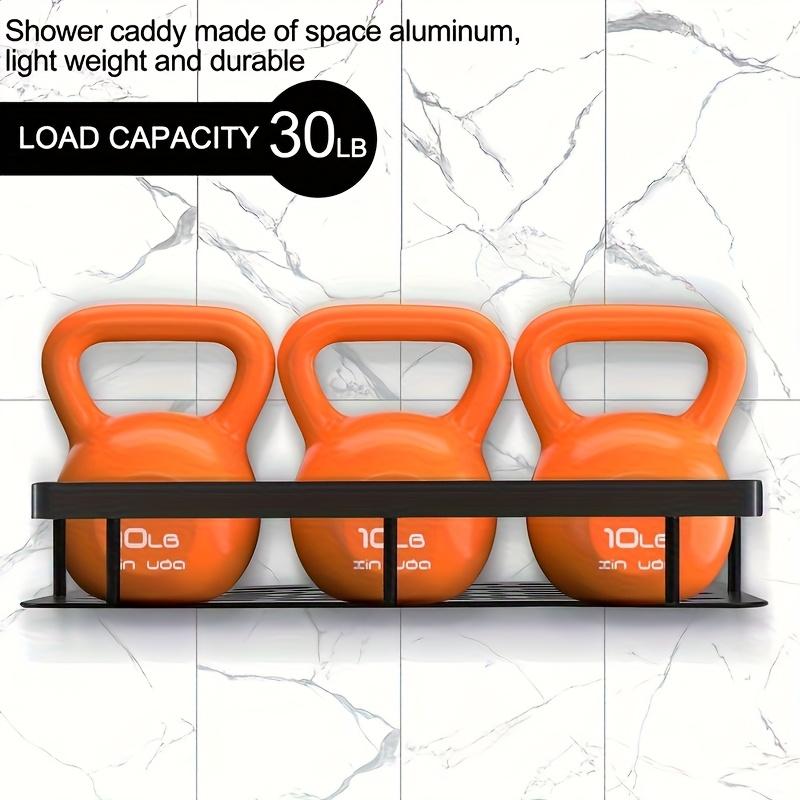 Wall-Mounted Shower Caddy, No-Drill Installation, Floating Storage Rack for Bathroom and Kitchen, Space-Saving, Shower Caddy for Bathroom, Shelves