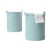 Foldable Bedroom Laundry Basket with Stripes - Clothes Hamper and Bathroom Storage Bin